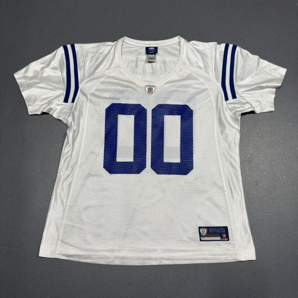 NFL Equipment Indianapolis Colts Jersey 00 Womens Large White Mesh Football